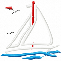 Boats Embroidery Design 3 Boats Embroidery Design 3